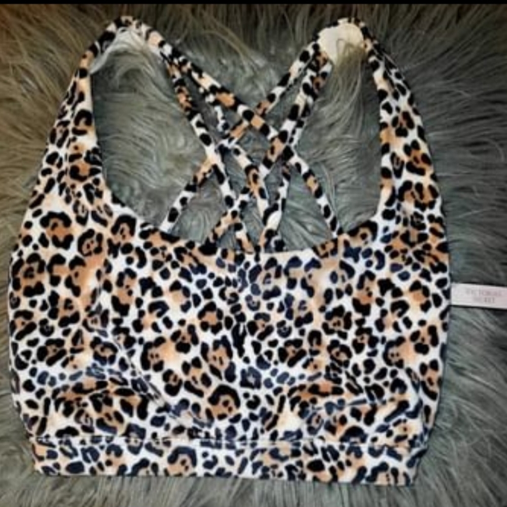 New Victoria Secret PINK Cheetah Leopard Bra Bralet Size Large